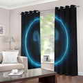 Blue Aries Zodiac Sign Print Extra Wide Grommet Curtains