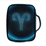 Blue Aries Zodiac Sign Print Front Pocket Bible Bag