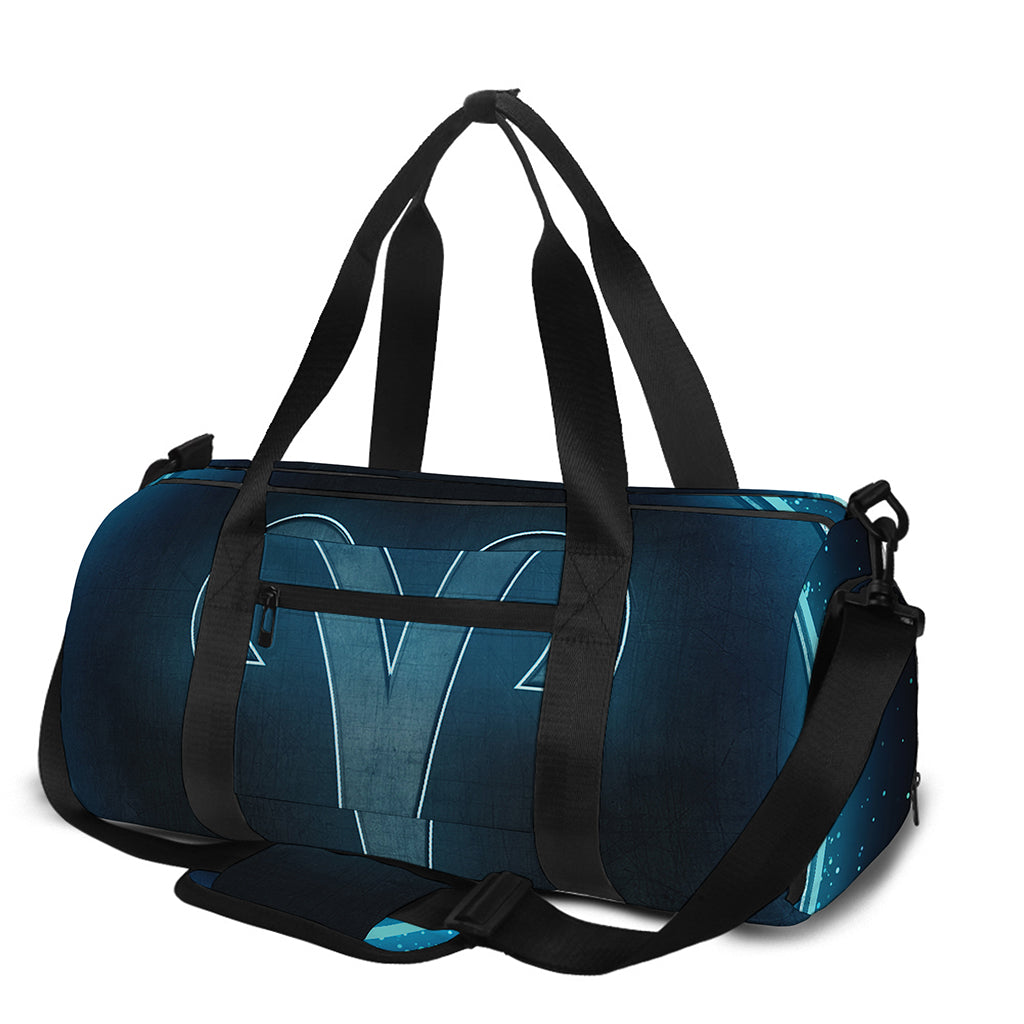 Blue Aries Zodiac Sign Print Gym Bag