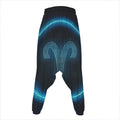 Blue Aries Zodiac Sign Print Hammer Pants