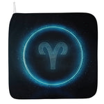 Blue Aries Zodiac Sign Print Hand Towel