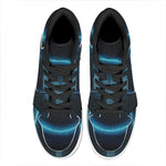 Blue Aries Zodiac Sign Print High Top Leather Sneakers