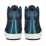 Blue Aries Zodiac Sign Print High Top Leather Sneakers