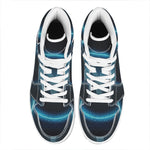Blue Aries Zodiac Sign Print High Top Leather Sneakers