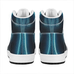 Blue Aries Zodiac Sign Print High Top Leather Sneakers