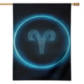 Blue Aries Zodiac Sign Print House Flag
