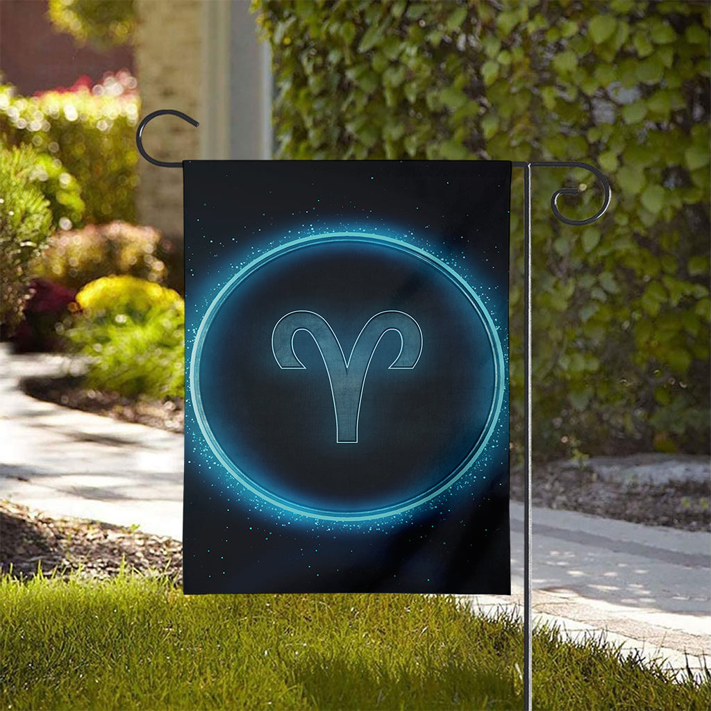 Blue Aries Zodiac Sign Print House Flag