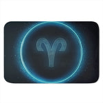 Blue Aries Zodiac Sign Print Indoor Door Mat