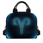 Blue Aries Zodiac Sign Print Insulated Lunch Bag