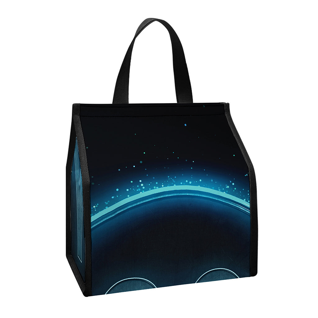 Blue Aries Zodiac Sign Print Insulated Lunch Tote