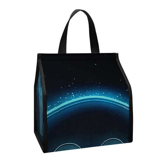 Blue Aries Zodiac Sign Print Insulated Lunch Tote