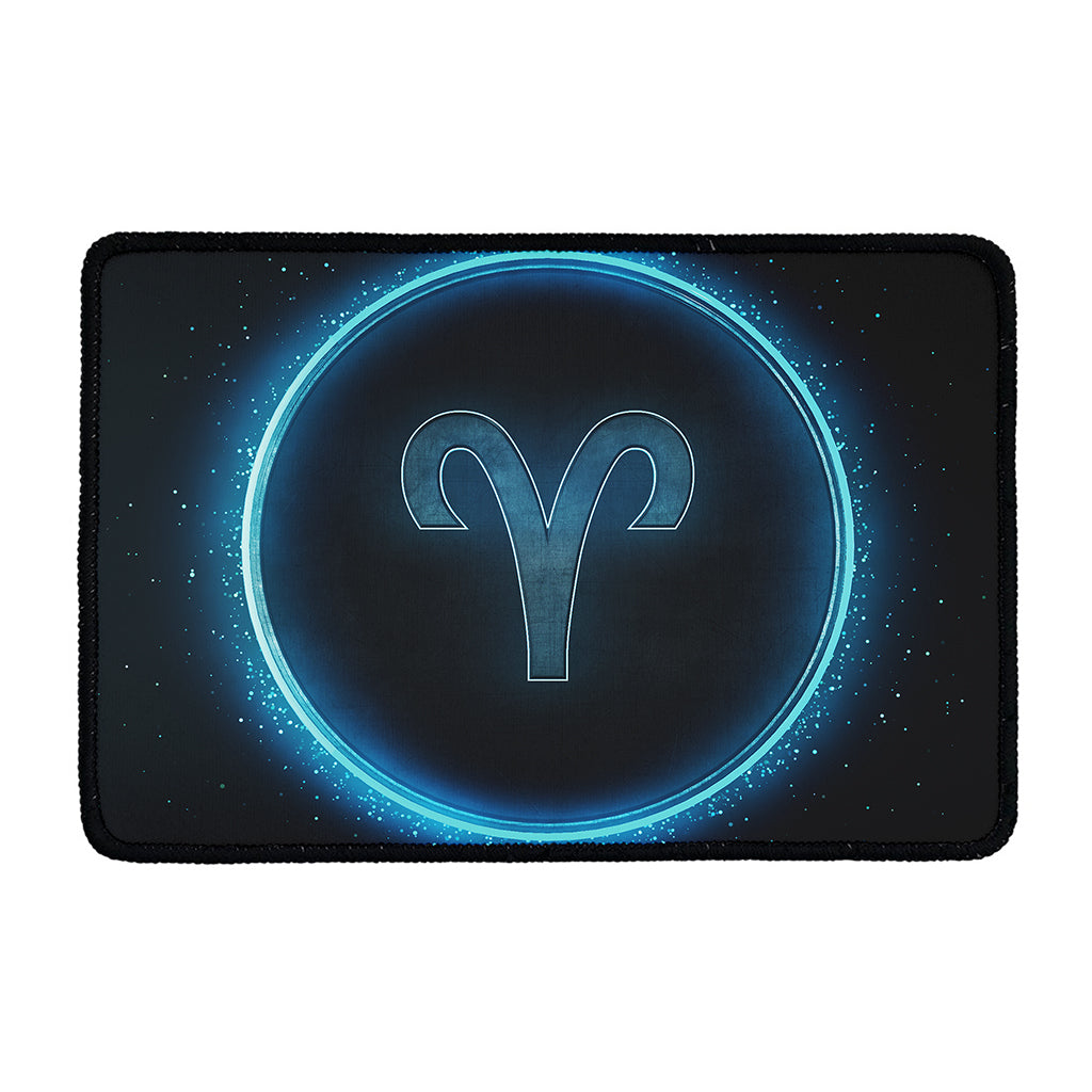 Blue Aries Zodiac Sign Print Kitchen Mat