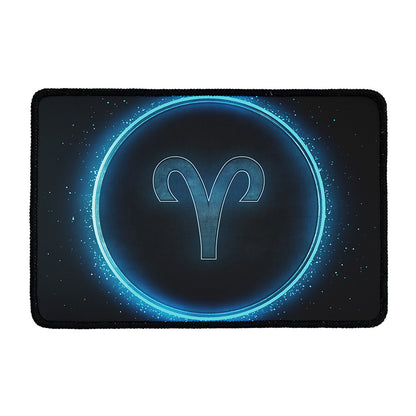 Blue Aries Zodiac Sign Print Kitchen Mat