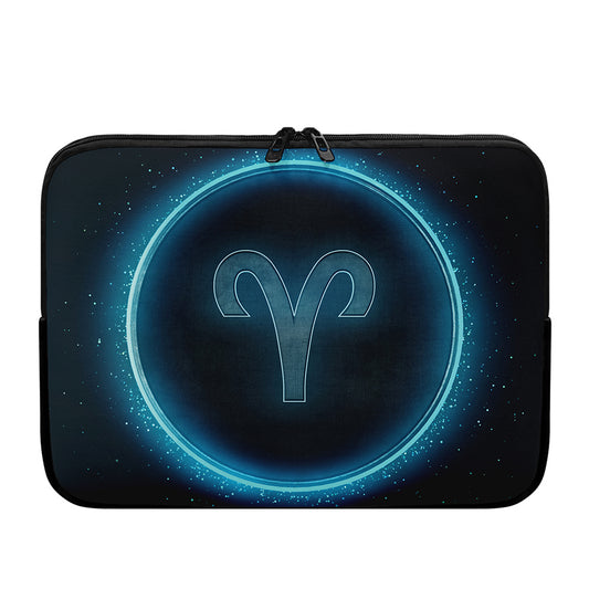 Blue Aries Zodiac Sign Print Laptop Sleeve