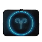 Blue Aries Zodiac Sign Print Laptop Sleeve