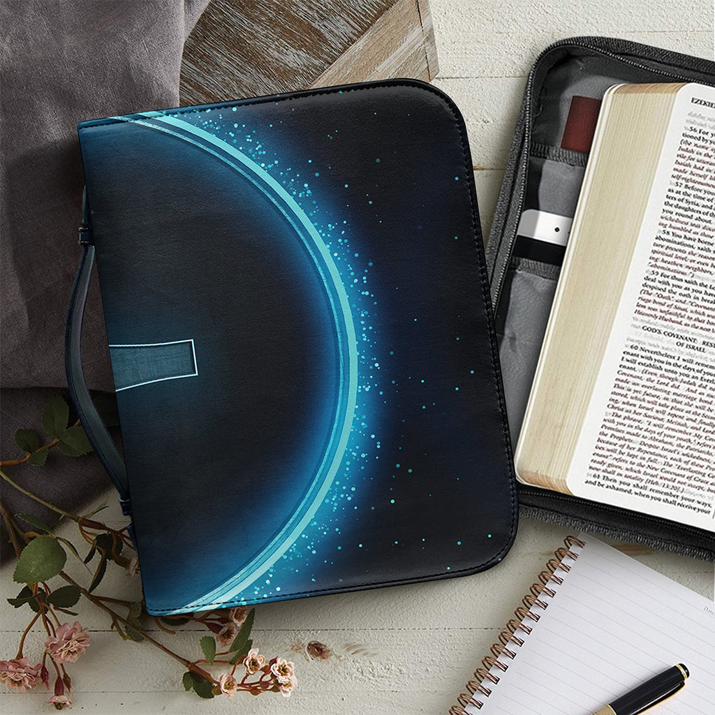 Blue Aries Zodiac Sign Print Leather Bible Cover
