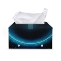 Blue Aries Zodiac Sign Print Leather Tissue Box Cover