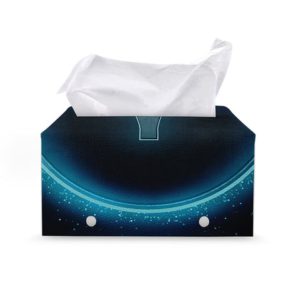 Blue Aries Zodiac Sign Print Leather Tissue Box Cover