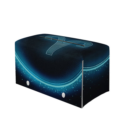 Blue Aries Zodiac Sign Print Leather Tissue Box Cover