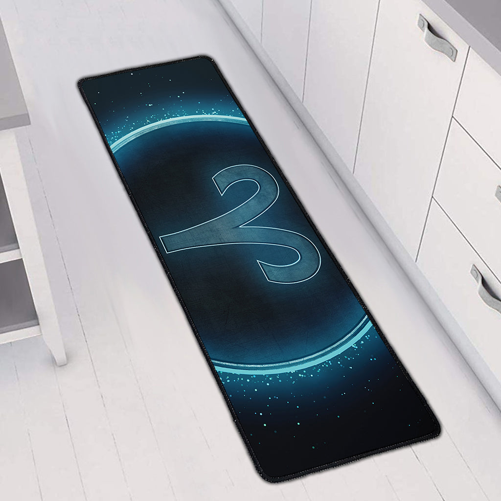 Blue Aries Zodiac Sign Print Long Kitchen Mat