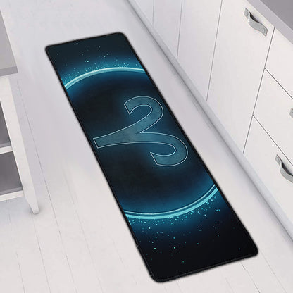 Blue Aries Zodiac Sign Print Long Kitchen Mat