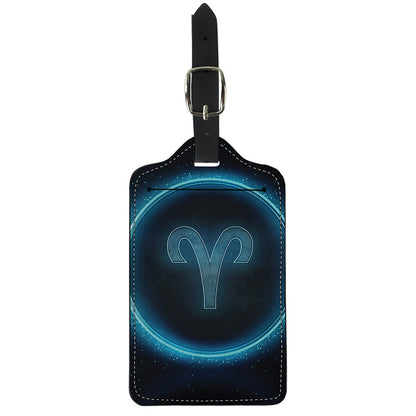 Blue Aries Zodiac Sign Print Luggage Tag