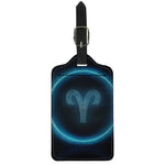 Blue Aries Zodiac Sign Print Luggage Tag
