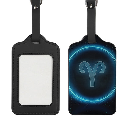 Blue Aries Zodiac Sign Print Luggage Tag