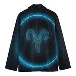 Blue Aries Zodiac Sign Print Men's Blazer