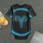 Blue Aries Zodiac Sign Print Men's Bodysuit