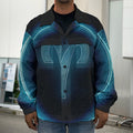 Blue Aries Zodiac Sign Print Men's Shirt Jacket