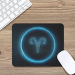 Blue Aries Zodiac Sign Print Mouse Pad