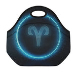 Blue Aries Zodiac Sign Print Neoprene Lunch Bag