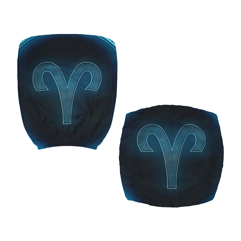Blue Aries Zodiac Sign Print Office Chair Cover