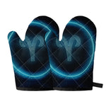 Blue Aries Zodiac Sign Print Oven Mitts