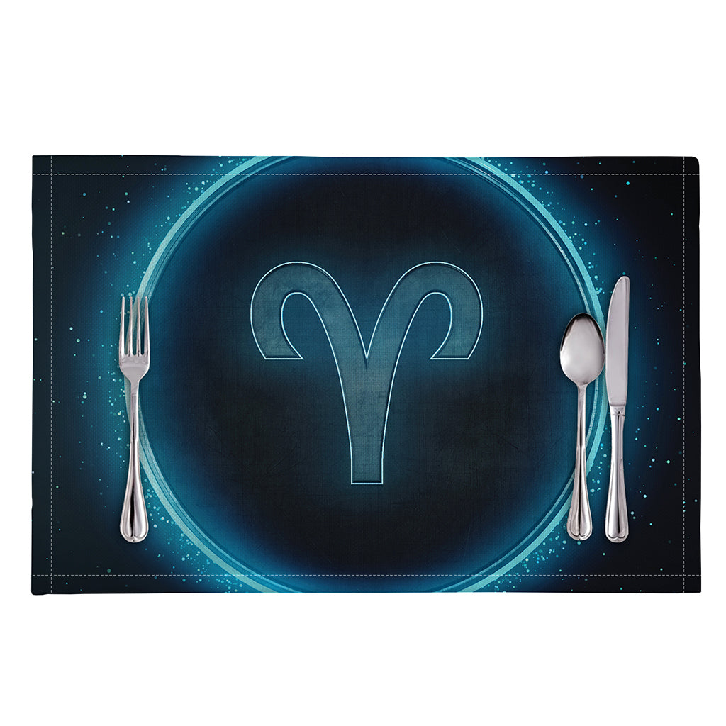 Blue Aries Zodiac Sign Print Placemat