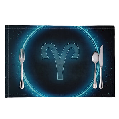 Blue Aries Zodiac Sign Print Placemat