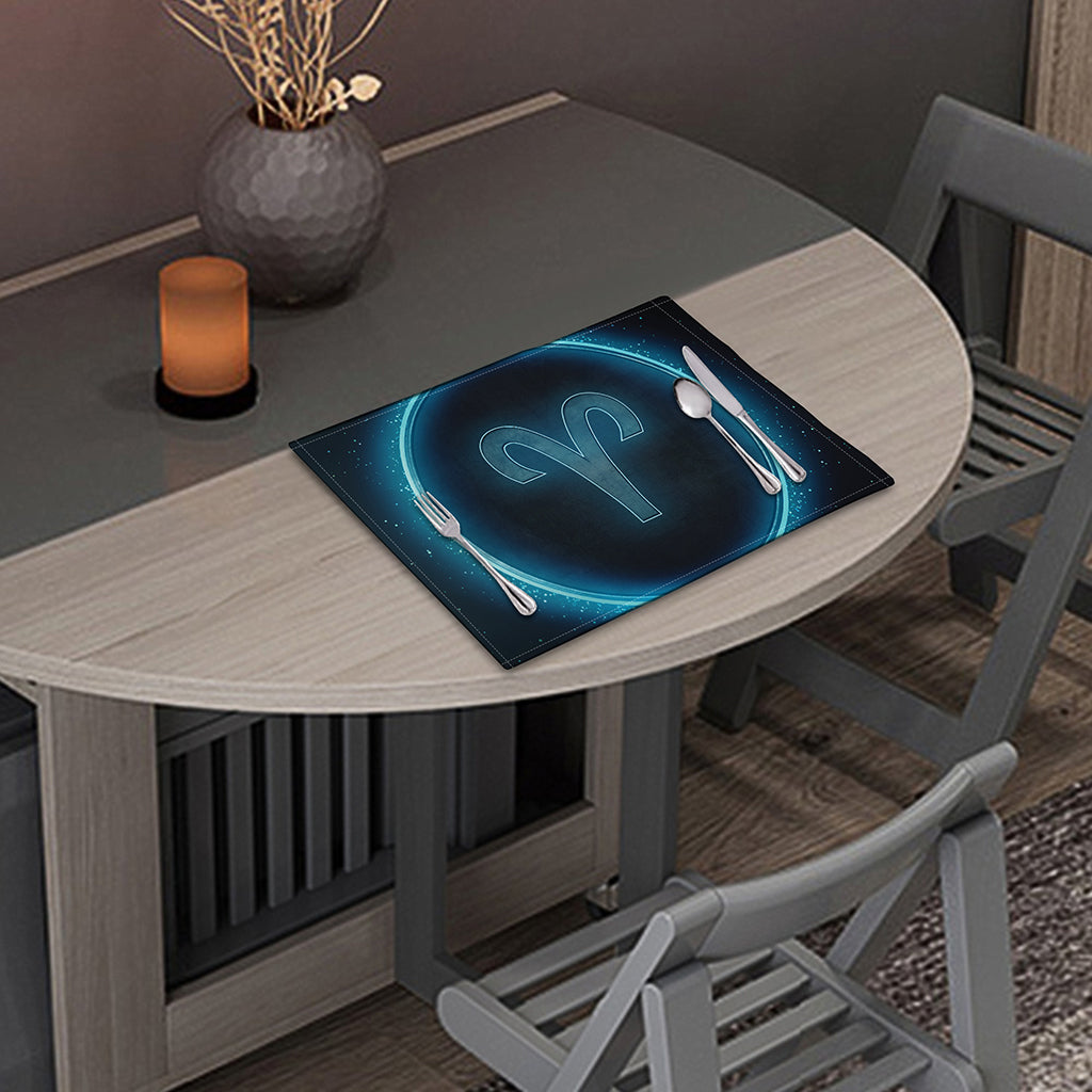 Blue Aries Zodiac Sign Print Placemat