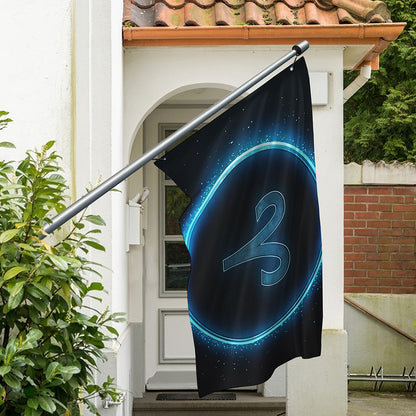 Blue Aries Zodiac Sign Print Polyester Flag