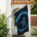 Blue Aries Zodiac Sign Print Polyester Flag