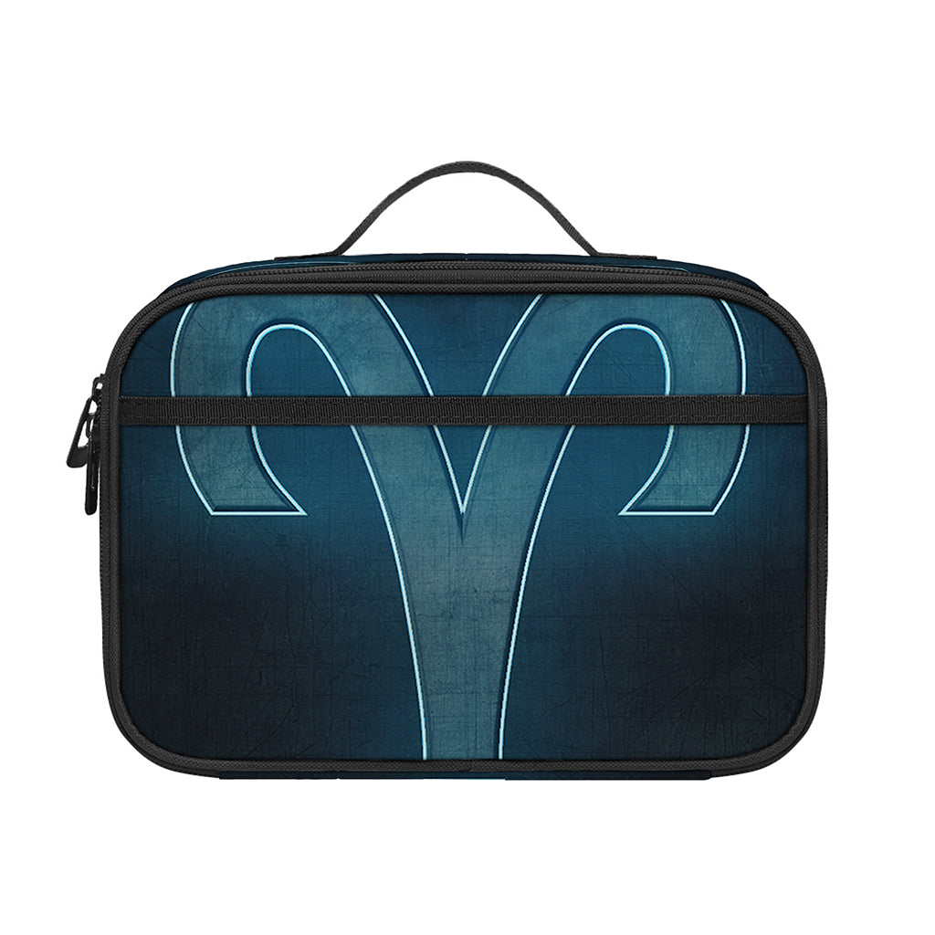 Blue Aries Zodiac Sign Print Portable Lunch Bag