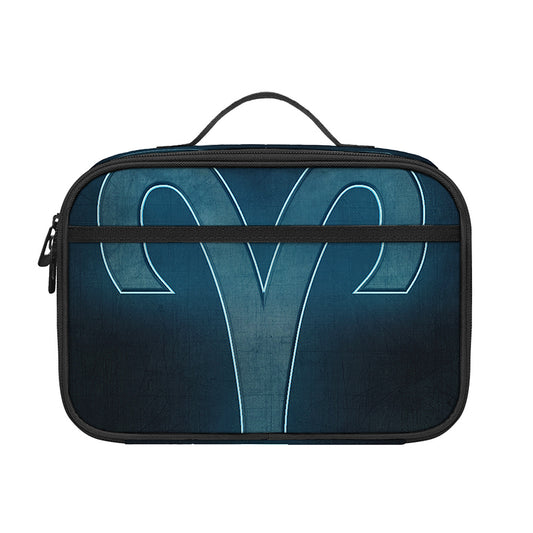 Blue Aries Zodiac Sign Print Portable Lunch Bag