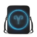 Blue Aries Zodiac Sign Print Rectangular Crossbody Bag