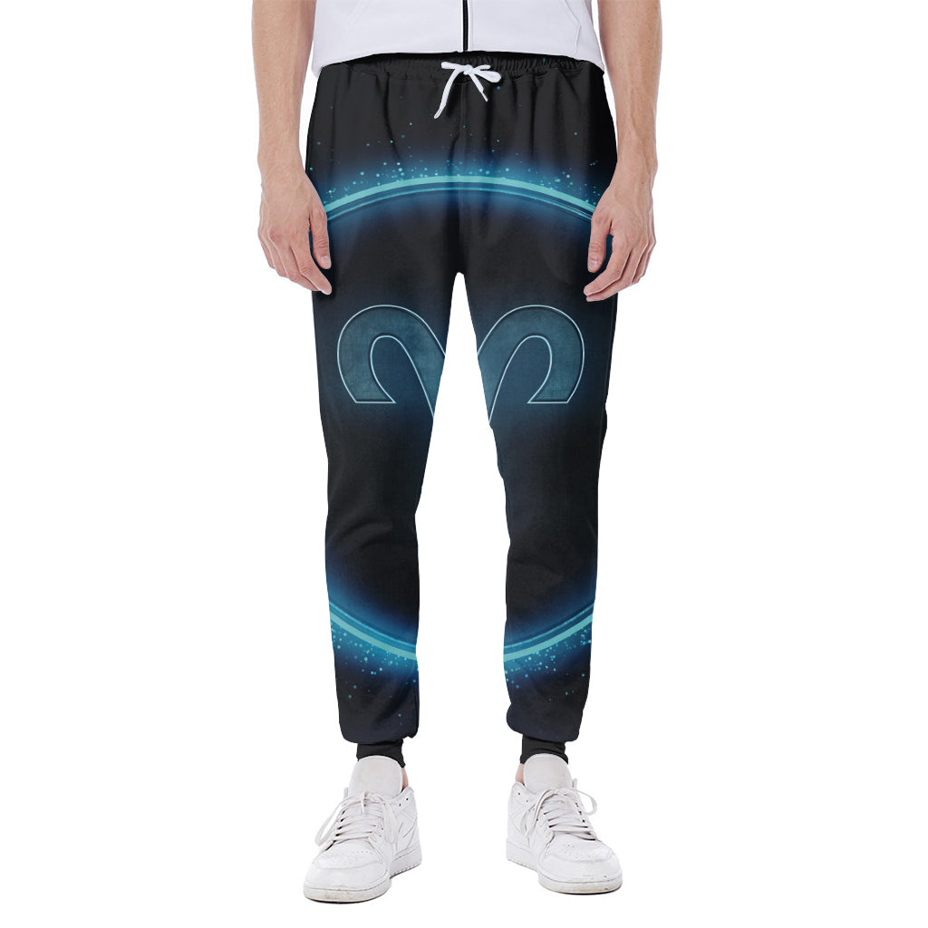 Blue Aries Zodiac Sign Print Scuba Joggers