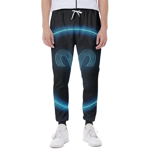 Blue Aries Zodiac Sign Print Scuba Joggers