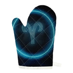 Blue Aries Zodiac Sign Print Single Oven Mitt