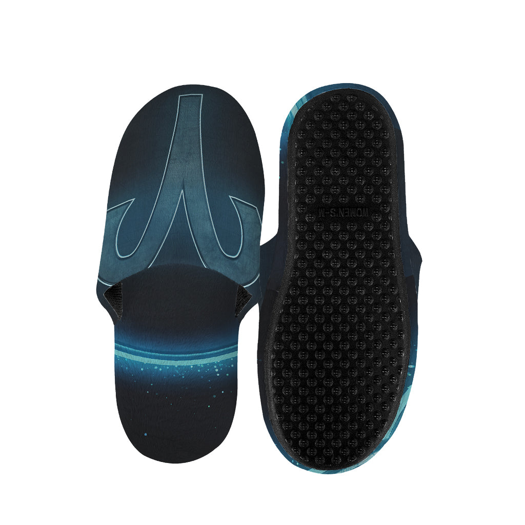 Blue Aries Zodiac Sign Print Slippers
