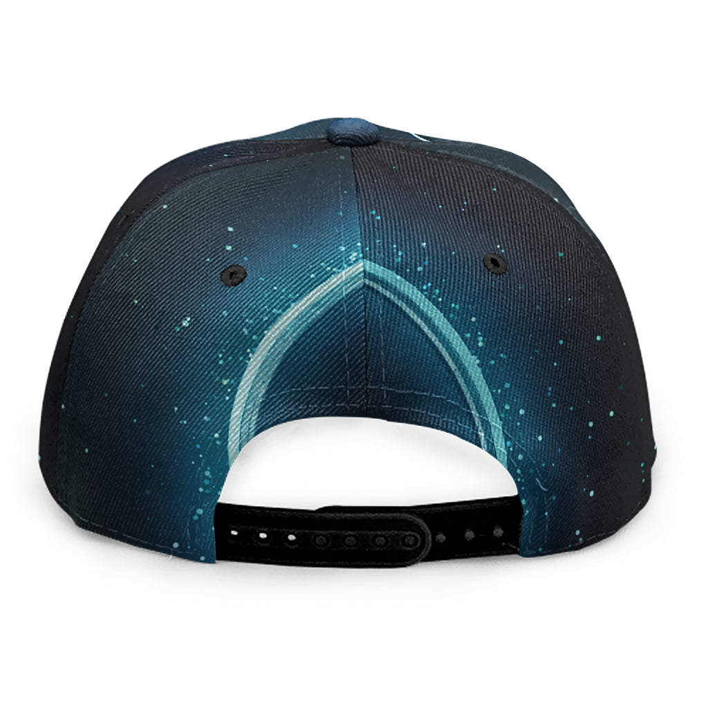 Blue Aries Zodiac Sign Print Snapback Cap