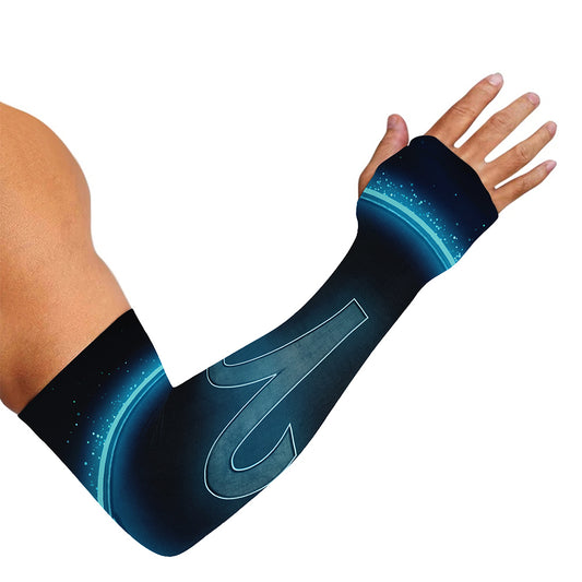 Blue Aries Zodiac Sign Print Sun Protection Arm Sleeves