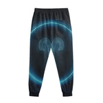 Blue Aries Zodiac Sign Print Sweatpants